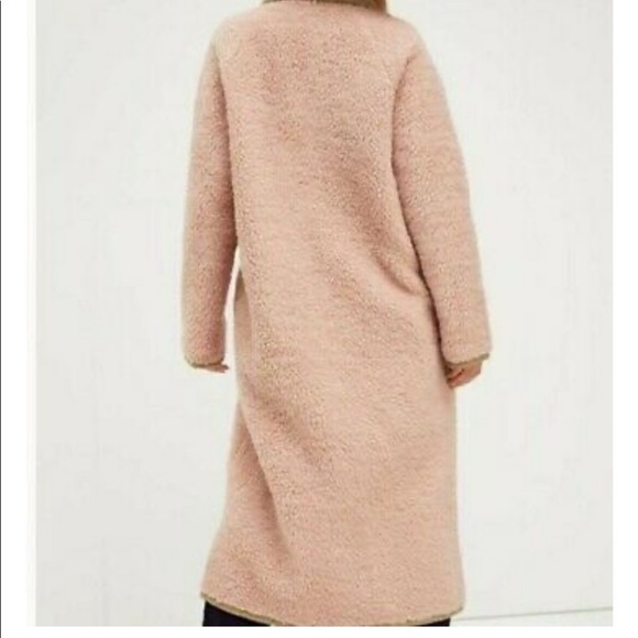 New Free People Irresistable Teddy Cardi Coat Pink s, m - Picture 4 of 6
